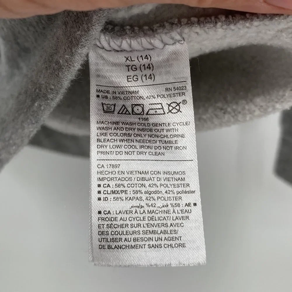 Old Navy Girls Long Sleeve Hooded Pocket Full Zip Outdoor Jacket Gray XL